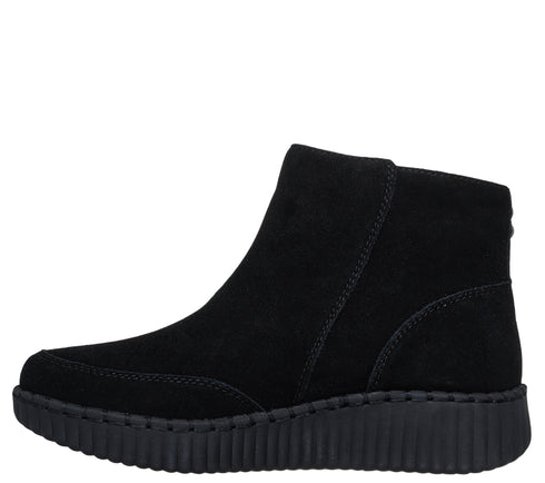 Ghete sport, dama, SKECHERS WILSHIRE BLVD - WEEK 169086-BBK negru, piele intoarsa